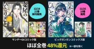 【薬屋のひとりごと】あらすじ・ネタバレ・人物相関図をわかりやすく解説 | 《マンガ 2版とも ほぼ全巻48%還元》サンデー版は 12/19 新刊21巻が発売