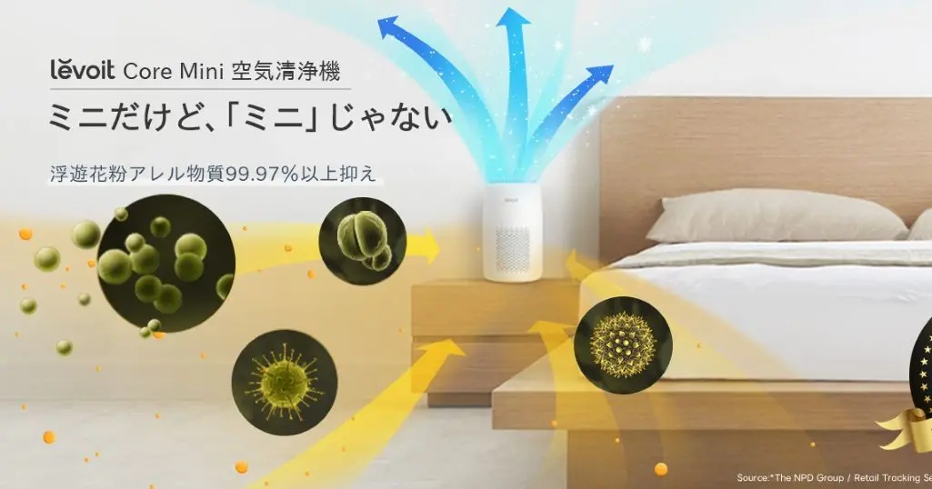 【28％OFF】Levoit 小型空気清浄機が今お得！デスク・寝室・一人暮らしの花粉対策に。ペット強力モデルも割引《Amazonタイムセール》